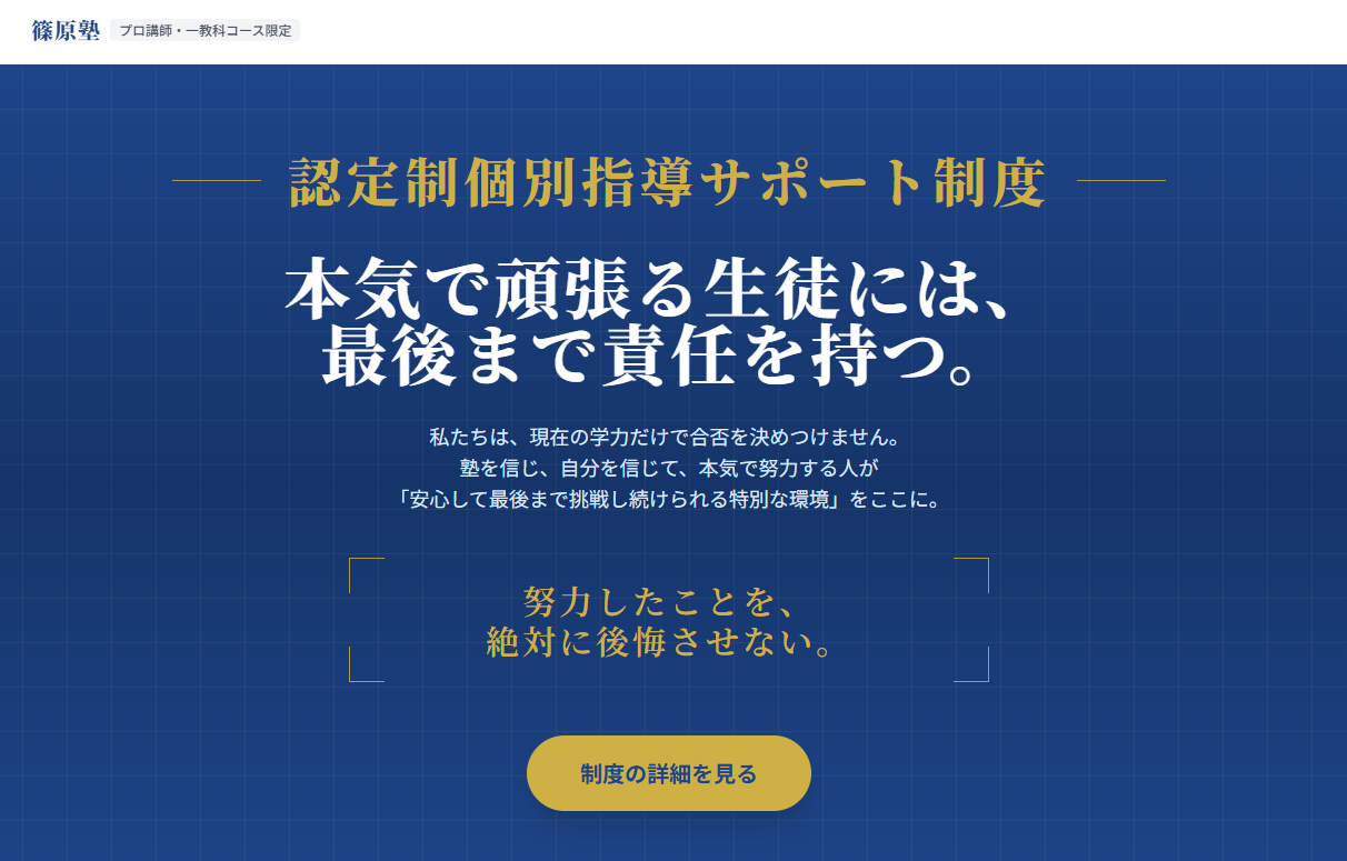 認定制個別指導サポート制度 WEBサイト制作